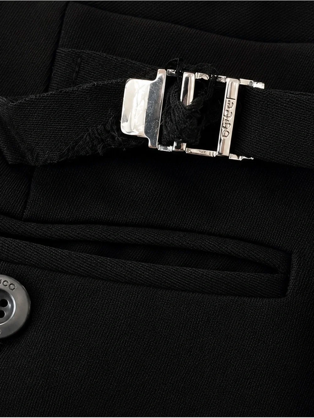 Gucci Men’s Black Wool Tailored Trousers Side Adjusters Made in Italy 🇮🇹